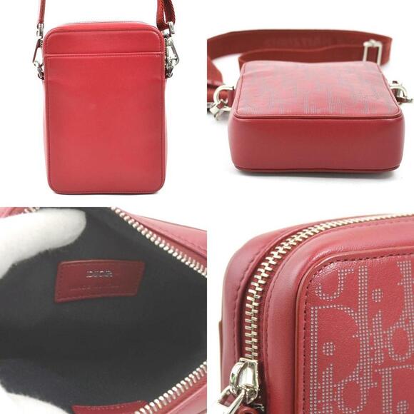 CHRISTIAN DIOR Red Leather Shoulder Bag - Picture 3 of 5